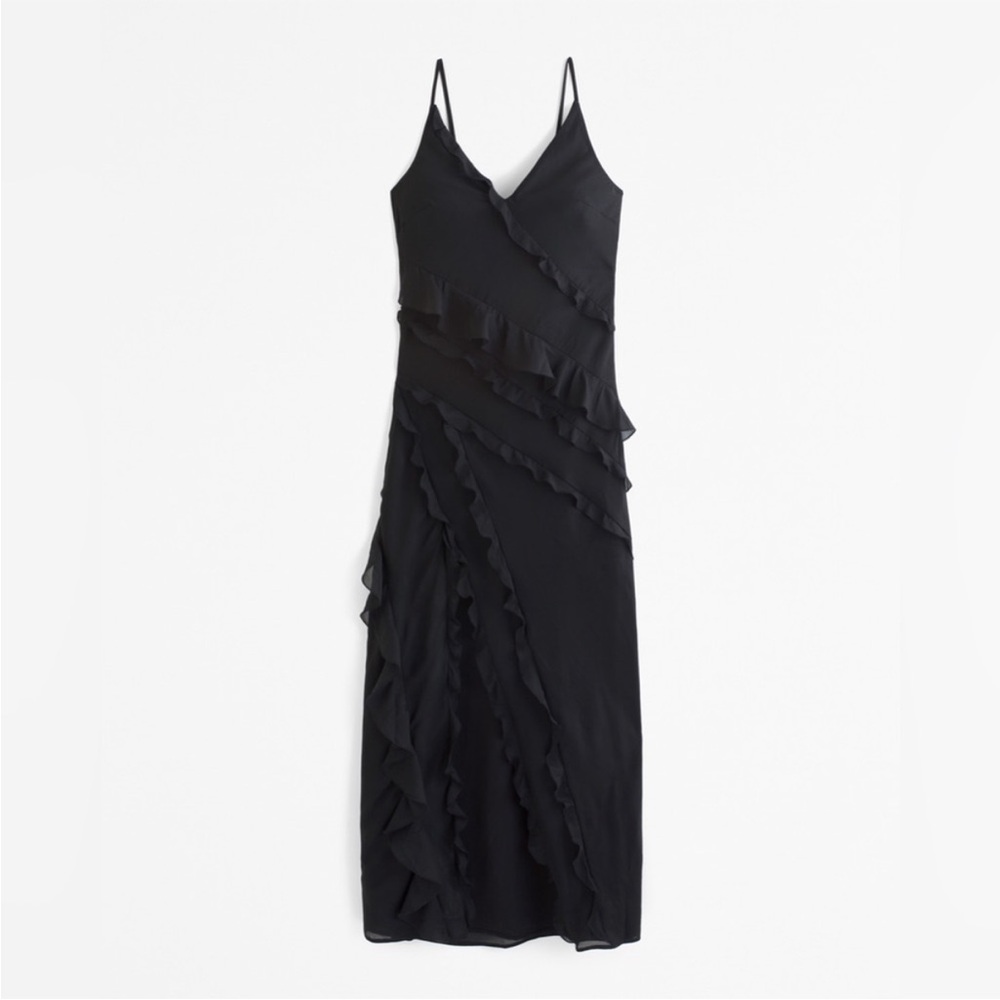 Abercrombie & Fitch Black Ruffled Maxi Dress - Picture 6 of 15